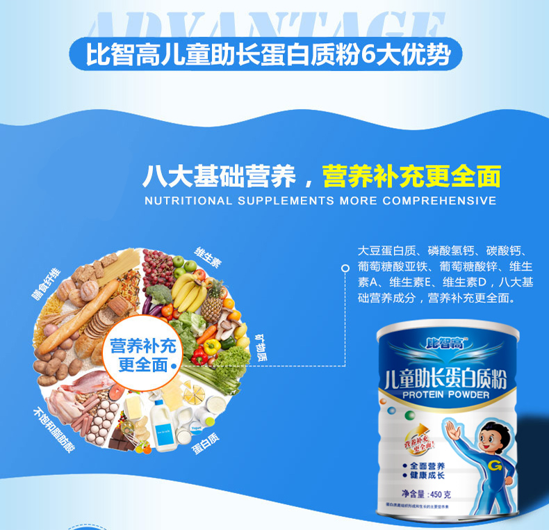 比智高儿童助长蛋白质粉6大优势
