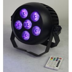 Round   NEW  Outdoor Waterproof 6pcs18w wireless dmx battery powered IR remote  RGBWA+UV led par light